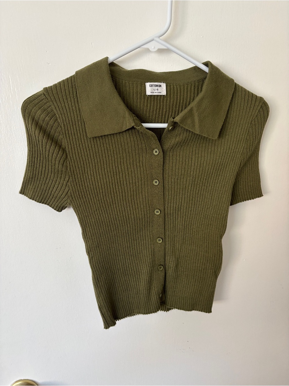 Cotton on button up knit top